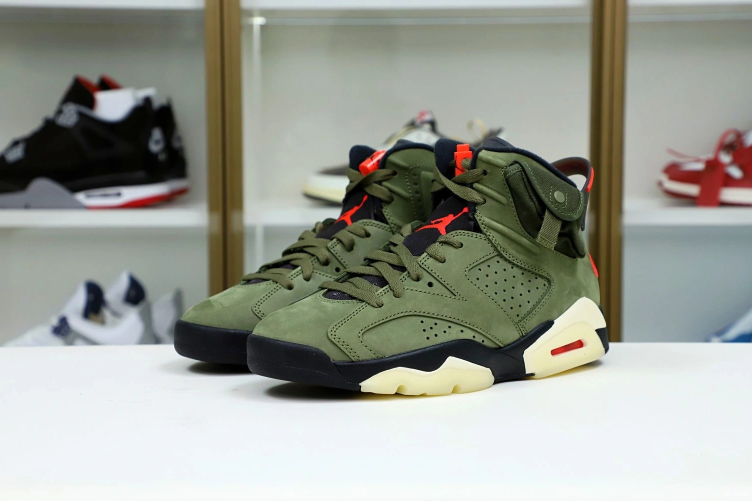 Affordable Kimikick SCOTT TRAVIS RETRO AIR X 6 'OLIVE' 1983 JORDAN 1225